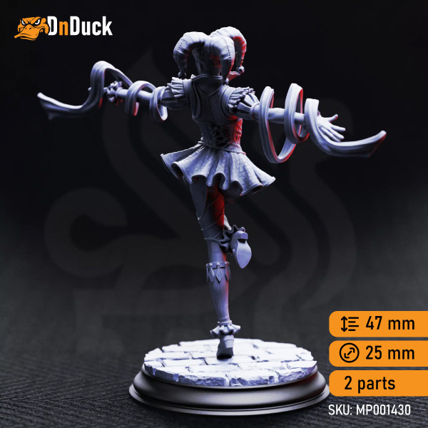 Buy 3d miniature Human / Dhampir. Bard. Sanguine – Gleeful Vampire Jester. DnDuck Miniatures Store. 3D figures of characters, elves, monsters, bestiaries, landscape, dragons figures and accessories for role-playing games