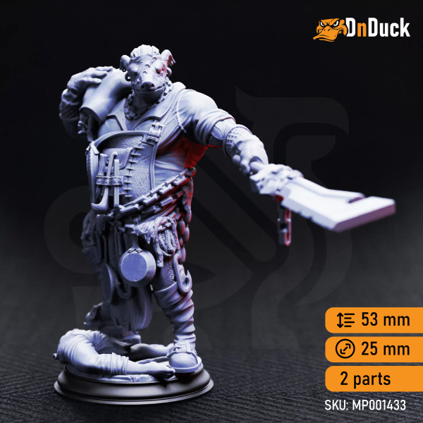 Buy 3d miniature Orc / Dhampir. Barbarian / Fighter. Gunthrak Destraz – Half-Orc Vampiric Chef. DnDuck Miniatures Store. 3D figures of characters, elves, monsters, bestiaries, landscape, dragons figures and accessories for role-playing games