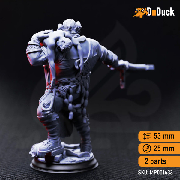 Buy 3d miniature Orc / Dhampir. Barbarian / Fighter. Gunthrak Destraz – Half-Orc Vampiric Chef. DnDuck Miniatures Store. 3D figures of characters, elves, monsters, bestiaries, landscape, dragons figures and accessories for role-playing games