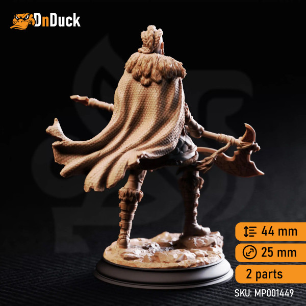 Buy 3d miniature Human Barbarian. Gunnhildr – Outlander Berserker. DnDuck Miniatures Store. 3D figures of characters, elves, monsters, bestiaries, landscape, dragons figures and accessories for role-playing games