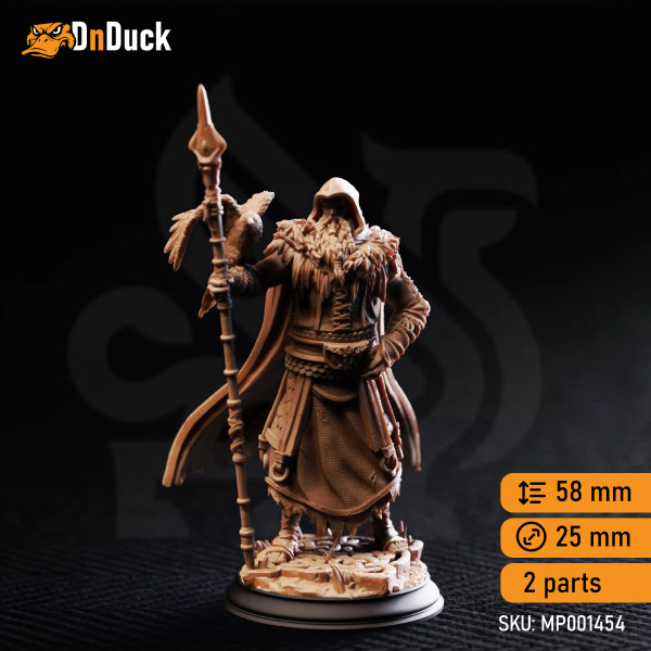 Buy 3d miniature Human Druid / Fighter / Ranger. The One Eyed Wanderer. DnDuck Miniatures Store. 3D figures of characters, elves, monsters, bestiaries, landscape, dragons figures and accessories for role-playing games