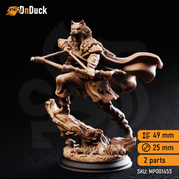 Buy 3d miniature Human Ranger. Vidarr Skallgrim – Nordic Hunter. DnDuck Miniatures Store. 3D figures of characters, elves, monsters, bestiaries, landscape, dragons figures and accessories for role-playing games
