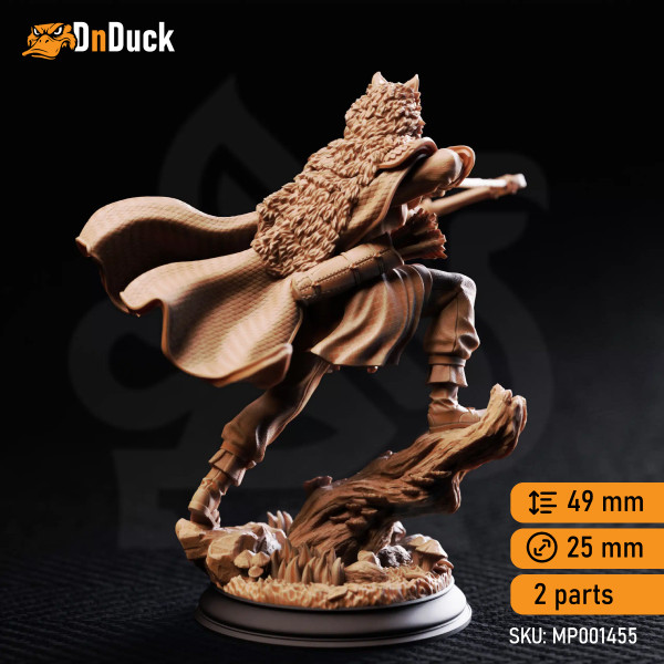 Buy 3d miniature Human Ranger. Vidarr Skallgrim – Nordic Hunter. DnDuck Miniatures Store. 3D figures of characters, elves, monsters, bestiaries, landscape, dragons figures and accessories for role-playing games
