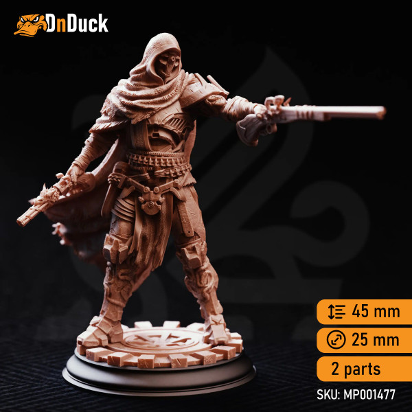 Buy 3d miniature Construct Fighter / Ranger. Big Iron – Soulforged Hunter. DnDuck Miniatures Store. 3D figures of characters, elves, monsters, bestiaries, landscape, dragons figures and accessories for role-playing games