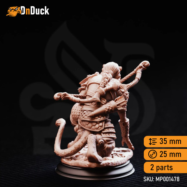Buy 3d miniature Tabaxi Ranger. Bri’zani – Lionfolk Tracker. DnDuck Miniatures Store. 3D figures of characters, elves, monsters, bestiaries, landscape, dragons figures and accessories for role-playing games