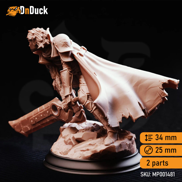 Buy 3d miniature Genasi Barbarian / Fighter. Firenzia Fireblood – Fire Elementalist Warrior. DnDuck Miniatures Store. 3D figures of characters, elves, monsters, bestiaries, landscape, dragons figures and accessories for role-playing games