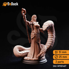 Buy  Zarya – Sun Elf Snake Sorceress . DnDuck Miniatures Store. 3D figures of characters, elves, monsters, bestiaries, landscape, dragons figures and accessories for role-playing games