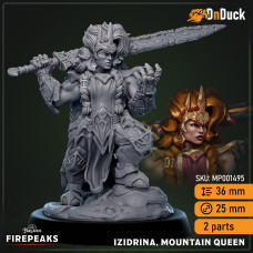Buy  Izidrina Mountain Queen . DnDuck Miniatures Store. 3D figures of characters, elves, monsters, bestiaries, landscape, dragons figures and accessories for role-playing games