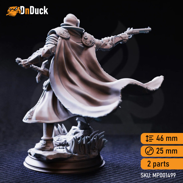 Buy 3d miniature Human Fighter / Paladin Sir Enidus of Old Town – Inquisitor of the Crown. DnDuck Miniatures Store. 3D figures of characters, elves, monsters, bestiaries, landscape, dragons figures and accessories for role-playing games