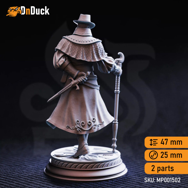 Buy 3d miniature Human Rogue / Warlock / Sorcerer Ernest “Flip-Flop” Dodd – Ex Dark Inquisitor. DnDuck Miniatures Store. 3D figures of characters, elves, monsters, bestiaries, landscape, dragons figures and accessories for role-playing games
