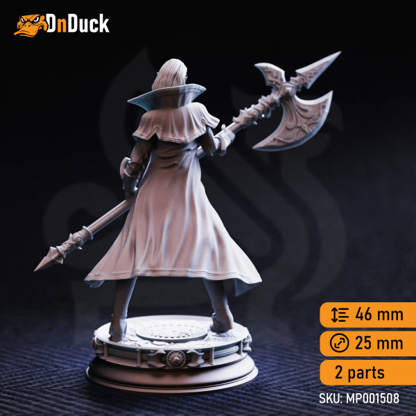 Buy 3d miniature Orc Fighter / Warlock Vika “Doll Lips” – Half-Orc Interrogator. DnDuck Miniatures Store. 3D figures of characters, elves, monsters, bestiaries, landscape, dragons figures and accessories for role-playing games