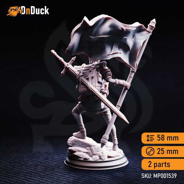 Buy 3d miniature Human Fighter Lionel Donmeir – Squire of Justice. DnDuck Miniatures Store. 3D figures of characters, elves, monsters, bestiaries, landscape, dragons figures and accessories for role-playing games