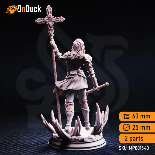 Buy 3d miniature Human Cleric / Sorcerer Sara Rosewood – Cleric of Cedhelieth. DnDuck Miniatures Store. 3D figures of characters, elves, monsters, bestiaries, landscape, dragons figures and accessories for role-playing games