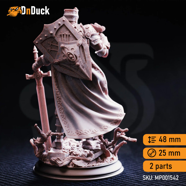 Buy 3d miniature Human Fighter / Paladin Ser Ludwig – Will of Horauthin. DnDuck Miniatures Store. 3D figures of characters, elves, monsters, bestiaries, landscape, dragons figures and accessories for role-playing games