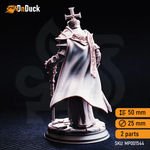 Buy 3d miniature Human Paladin / Sorcerer Arch Paladin Tyrius III – Will of Erdrydion. DnDuck Miniatures Store. 3D figures of characters, elves, monsters, bestiaries, landscape, dragons figures and accessories for role-playing games