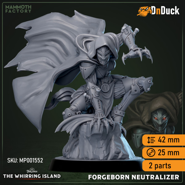 Buy 3d miniature Construct Monk / Rogue. Forgeborn Neutralizer. DnDuck Miniatures Store. 3D figures of characters, elves, monsters, bestiaries, landscape, dragons figures and accessories for role-playing games
