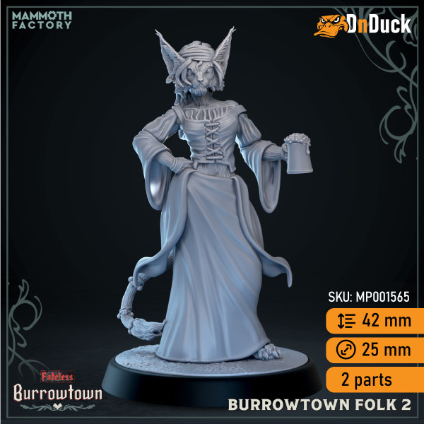 Buy 3d miniature Tabaxi / Beastfolk. NPC. Burrowtown Folk. DnDuck Miniatures Store. 3D figures of characters, elves, monsters, bestiaries, landscape, dragons figures and accessories for role-playing games