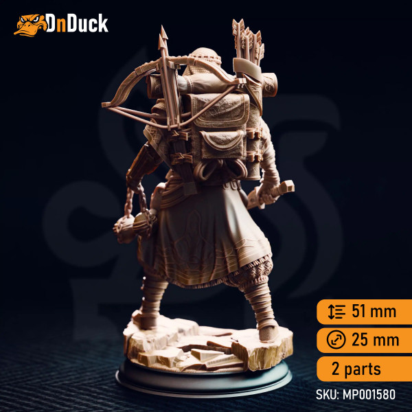 Buy 3d miniature Construct Ranger Anatolius of the Far Sands. DnDuck Miniatures Store. 3D figures of characters, elves, monsters, bestiaries, landscape, dragons figures and accessories for role-playing games