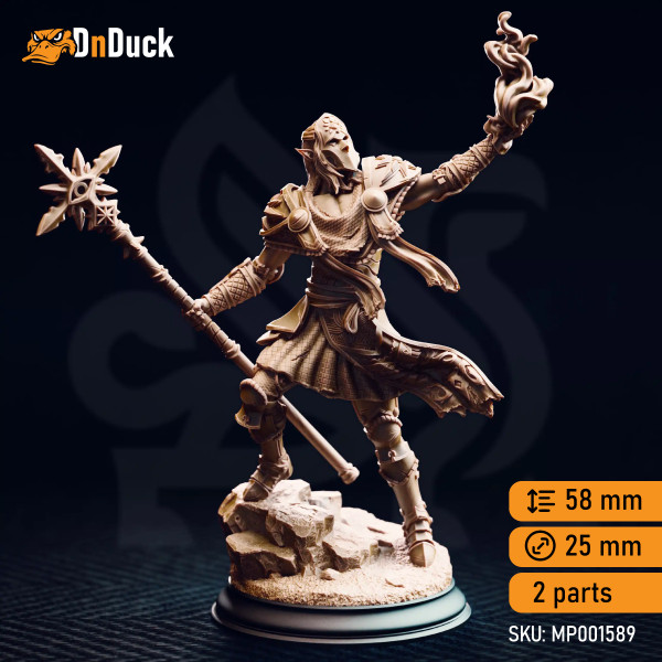 Buy 3d miniature Elf Sorcerer / Warlock Hand of Seroca – Dark Cult Leader. DnDuck Miniatures Store. 3D figures of characters, elves, monsters, bestiaries, landscape, dragons figures and accessories for role-playing games