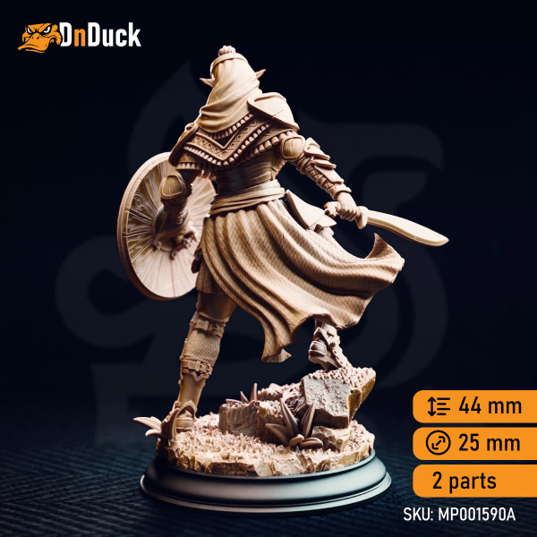 Buy 3d miniature Elf Fighter / Rogue / Warlock Seroca’s Devout – Dark Cultist Warriors. DnDuck Miniatures Store. 3D figures of characters, elves, monsters, bestiaries, landscape, dragons figures and accessories for role-playing games