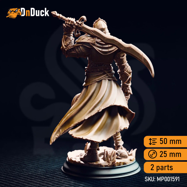 Buy 3d miniature Beastfolk / Elf Fighter / Warlock Theubian – Champion of the Serpent. DnDuck Miniatures Store. 3D figures of characters, elves, monsters, bestiaries, landscape, dragons figures and accessories for role-playing games