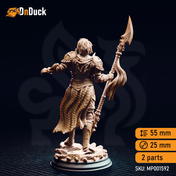 Buy 3d miniature Elf Fighter / Paladin Vendimar Thyran – Dark Sun Paladin. DnDuck Miniatures Store. 3D figures of characters, elves, monsters, bestiaries, landscape, dragons figures and accessories for role-playing games