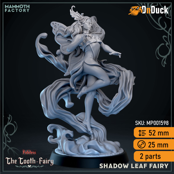 Купити 3d miniature Silva. Bard / Druid / Sorcerer. Shadow Leaf Fairy. Магазин DnDuck. 3D фігурки персонажів, ельфів, чудовиськ, бестіарій, ландшафтні фігурки та аксесуари для рольових ігор
