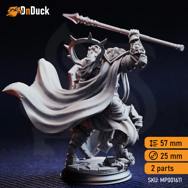 Buy 3d miniature Beastfolk. Fighter / Paladin. Kigari Solheart – Paladin of the Great Sun. DnDuck Miniatures Store. 3D figures of characters, elves, monsters, bestiaries, landscape, dragons figures and accessories for role-playing games