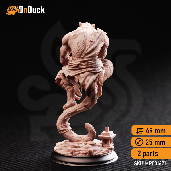 Buy 3d miniature Beastfolk / Tabaxi. Monk. Raiko of the Wardens – Catfolk Wanderer. DnDuck Miniatures Store. 3D figures of characters, elves, monsters, bestiaries, landscape, dragons figures and accessories for role-playing games