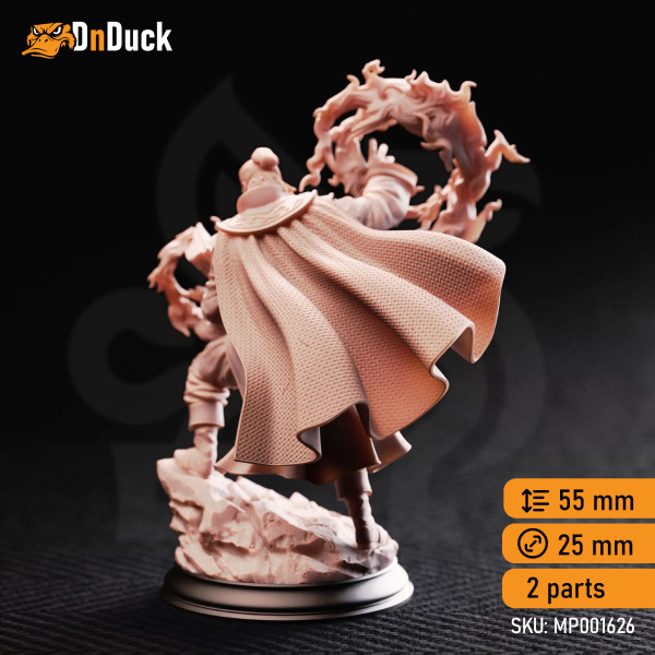 Buy 3d miniature Celestial / Human. Sorcerer / Wizard. Aaron Drafthold – The Wandering Mage. DnDuck Miniatures Store. 3D figures of characters, elves, monsters, bestiaries, landscape, dragons figures and accessories for role-playing games