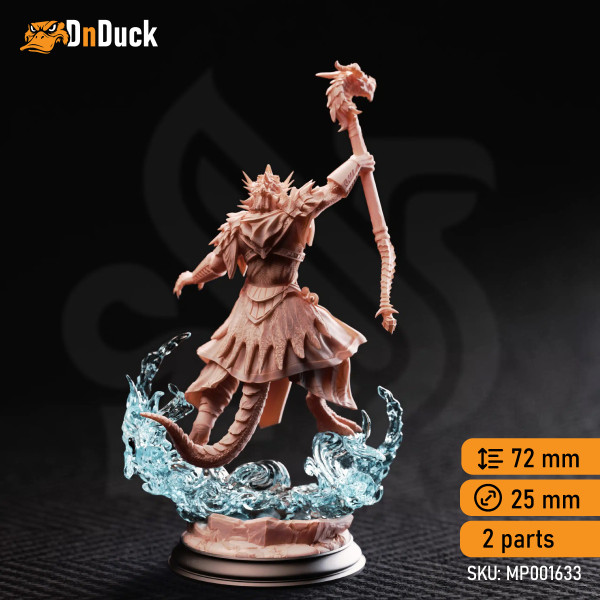 Buy 3d miniature Dragonborn. Sorcerer. Artizak Stormscale – Chaos Dragon Sorcerer. DnDuck Miniatures Store. 3D figures of characters, elves, monsters, bestiaries, landscape, dragons figures and accessories for role-playing games