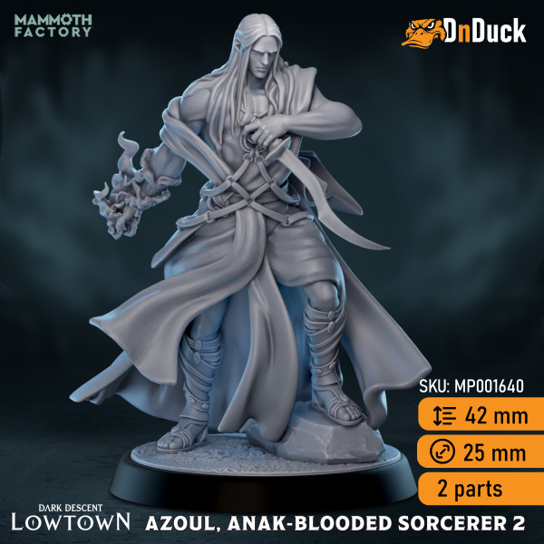 Купити 3d miniature Human. Warlock / Sorcerer. Azoul, Anak-Blooded Sorcerer. Магазин DnDuck. 3D фігурки персонажів, ельфів, чудовиськ, бестіарій, ландшафтні фігурки та аксесуари для рольових ігор