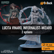 Buy  Lucita Vinaro, Infernalist-Wizard . DnDuck Miniatures Store. 3D figures of characters, elves, monsters, bestiaries, landscape, dragons figures and accessories for role-playing games