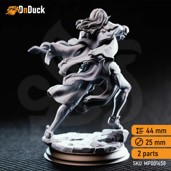Buy 3d miniature Elf. Fighter / Paladin. Cerindelia of House Verani – High Elf Spellsword. DnDuck Miniatures Store. 3D figures of characters, elves, monsters, bestiaries, landscape, dragons figures and accessories for role-playing games