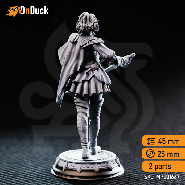 Купити 3d miniature Dhampir. Fighter / Rogue. Victoria Asquith – Lady Duellist. Магазин DnDuck. 3D фігурки персонажів, ельфів, чудовиськ, бестіарій, ландшафтні фігурки та аксесуари для рольових ігор