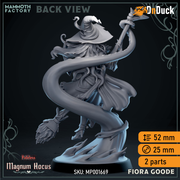 Buy 3d miniature Elf. Sorcerer / Warlock / Wizard. Fiora Goode. DnDuck Miniatures Store. 3D figures of characters, elves, monsters, bestiaries, landscape, dragons figures and accessories for role-playing games