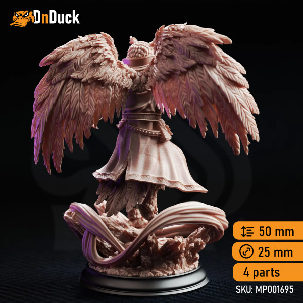 Buy 3d miniature Owlin. Sorcerer / Wizard. Hoover Brightfeather – Student of Evocation. DnDuck Miniatures Store. 3D figures of characters, elves, monsters, bestiaries, landscape, dragons figures and accessories for role-playing games