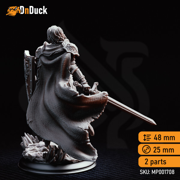 Buy 3d miniature Human. Fighter / Paladin. Alwine von Findros – Elite Marine Knight. DnDuck Miniatures Store. 3D figures of characters, elves, monsters, bestiaries, landscape, dragons figures and accessories for role-playing games
