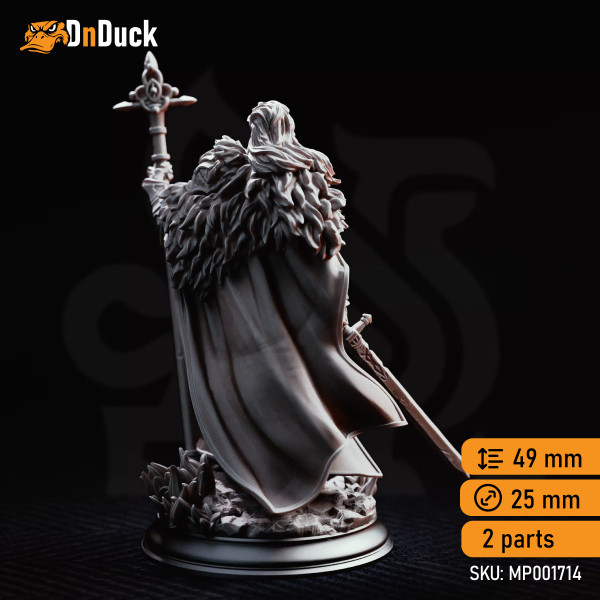 Buy 3d miniature Human. Fighter / Cleric. Silvia the Tearless – War Priestess. DnDuck Miniatures Store. 3D figures of characters, elves, monsters, bestiaries, landscape, dragons figures and accessories for role-playing games