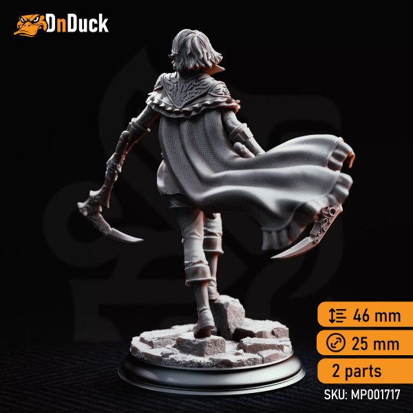 Buy 3d miniature Human. Rogue / Warlock. Alwine von Findros – Elite Marine Knight. DnDuck Miniatures Store. 3D figures of characters, elves, monsters, bestiaries, landscape, dragons figures and accessories for role-playing games