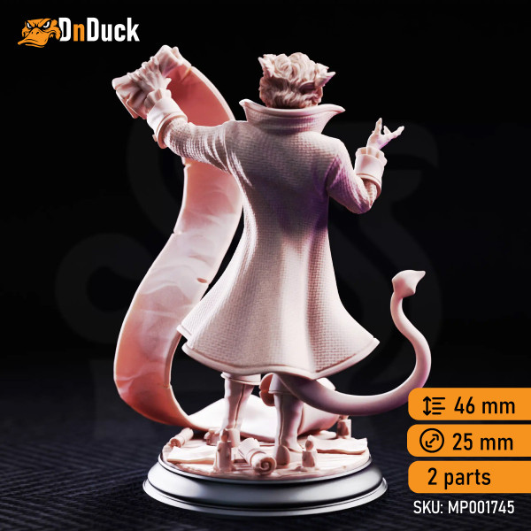 Buy 3d miniature Tiefling. Warlock. Rumpelstiltskin – The Devil’s Dealer. DnDuck Miniatures Store. 3D figures of characters, elves, monsters, bestiaries, landscape, dragons figures and accessories for role-playing games