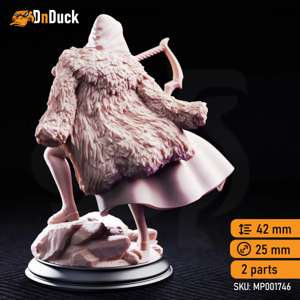 Buy 3d miniature Human. Ranger. The Crimson Hood – Brigand of the Woods. DnDuck Miniatures Store. 3D figures of characters, elves, monsters, bestiaries, landscape, dragons figures and accessories for role-playing games