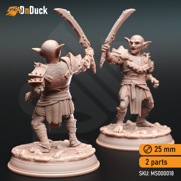 Buy 3d miniature Goblin. Urkadu Goblins, Goblin Bandits. DnDuck Miniatures Store. 3D figures of characters, elves, monsters, bestiaries, landscape, dragons figures and accessories for role-playing games