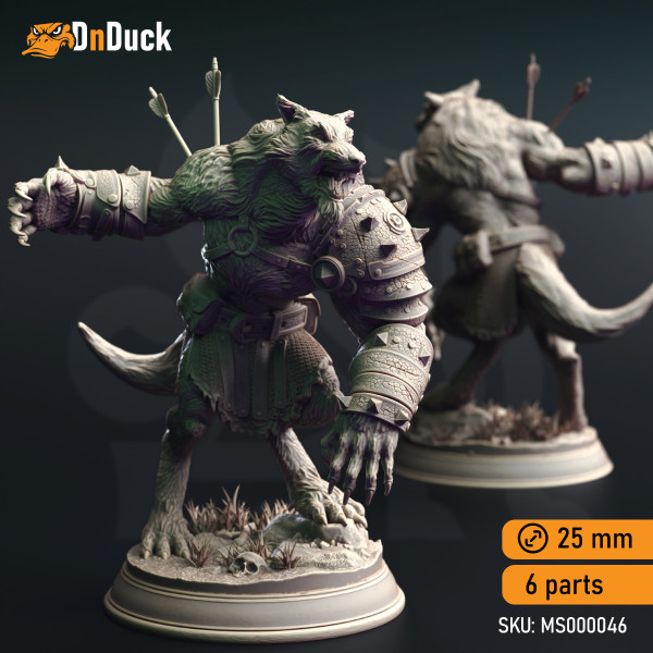 Buy 3d miniature Beast / Monster / Werewolf. Werewolf Warriors. DnDuck Miniatures Store. 3D figures of characters, elves, monsters, bestiaries, landscape, dragons figures and accessories for role-playing games