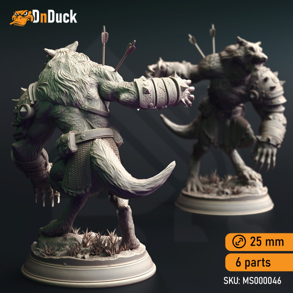 Buy 3d miniature Beast / Monster / Werewolf. Werewolf Warriors. DnDuck Miniatures Store. 3D figures of characters, elves, monsters, bestiaries, landscape, dragons figures and accessories for role-playing games
