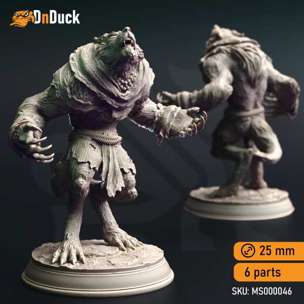 Buy 3d miniature Beast / Monster / Werewolf. Werewolf Warriors. DnDuck Miniatures Store. 3D figures of characters, elves, monsters, bestiaries, landscape, dragons figures and accessories for role-playing games
