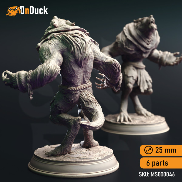 Buy 3d miniature Beast / Monster / Werewolf. Werewolf Warriors. DnDuck Miniatures Store. 3D figures of characters, elves, monsters, bestiaries, landscape, dragons figures and accessories for role-playing games