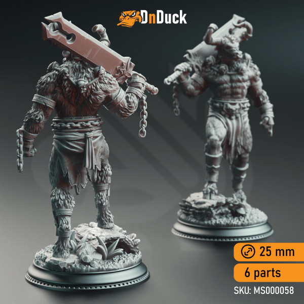 Buy 3d miniature Beastfolk / Minotaur. Minotaur Warriors of the Labrinth's Depths. DnDuck Miniatures Store. 3D figures of characters, elves, monsters, bestiaries, landscape, dragons figures and accessories for role-playing games