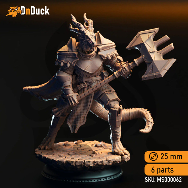 Buy 3d miniature Dragonborn. Azmordion’s Chosen – Silver Dragonkin Knights. DnDuck Miniatures Store. 3D figures of characters, elves, monsters, bestiaries, landscape, dragons figures and accessories for role-playing games