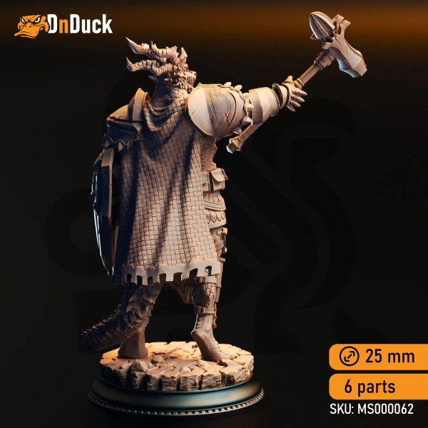 Buy 3d miniature Dragonborn. Azmordion’s Chosen – Silver Dragonkin Knights. DnDuck Miniatures Store. 3D figures of characters, elves, monsters, bestiaries, landscape, dragons figures and accessories for role-playing games